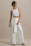 Eclipse Cream Pleated Wide Leg Trousers
