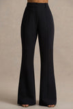 Carina Black Flared Leg Tailored Trousers