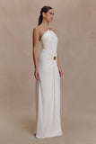 Quincy Halter Maxi Dress With Hardware Ivory