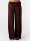 Palm Cove Satin Pants Chocolate