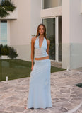Fleur Power Maxi Skirt Blue