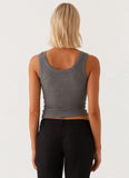 Signature Tank Top Dark Grey Marle