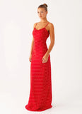 Pareo Maxi Dress Red Polka Dot