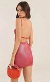Strappy Dress in Red Shimmer