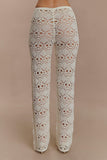 Trena Crochet Knit Pants Ivory