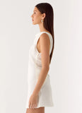 Tuscan Glow Chiffon Mini Dress Ivory