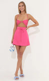 Cutout Wrap Dress in Pink