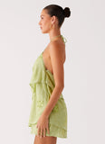 On The Go Beaded Mini Dress Mint