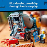 LEGO City Cement Mixer Truck Building Toy for Boys Girls Ages 7 Pretend Play Construction Toy W Rotating Drum 3 Worker Minifigures Gift Idea for Birthdays 60478