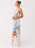 Stars Align Cowl Maxi Dress White Sea Bloom