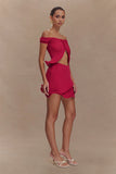 Haisley Knit Mini Skirt Raspberry