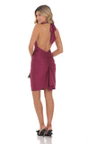 Cowl Neck Midi Dress in Magenta