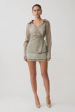 Frankie Organza Cross Over Shirt Smoke