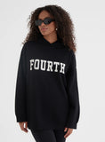 Black Oversized Fourth Knitted Hoodie