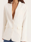 Cream Satin Tailored Blazer