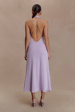 Genie Slinky Halter Midi Dress Lilac