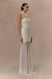 Vashti Cut Out Mesh Maxi Dress Ivory