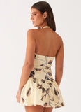 Mirelle Halter Neck Mini Dress Buttercream Bliss