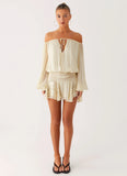 Eira Balloon Sleeve Mini Dress Ivory
