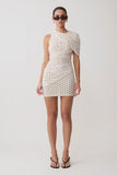 Adrienne One Shoulder Mesh Mini Dress Polka Dot