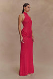 Reece Halter Knit Maxi Dress Dragonfruit