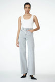 Georgette Mid Rise Paneled Denim Jeans Grey