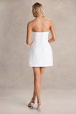 Bobbie White Embellished Bandeau Mini Dress