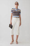 Mary Denim Capris White