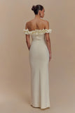Nova Ruffle Off Shoulder Maxi Dress Ivory