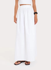 White Cotton Maxi Skirt