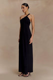 Philippa Knotted Crepe Maxi Dress Black