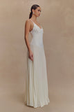 Catherine Crochet Pearl Maxi Dress White