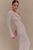 Alexius One Shoulder Knit Maxi Dress Dusty Pink