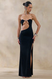 Feleicia Black Sweetheart Cut Out Maxi Dress With Split
