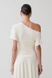 Luu Off Shoulder Slinky Top Ivory