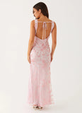 Moorey High Neck Maxi Dress Pink