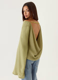 Orelia Long Sleeve Top Green Olive