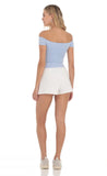 Faux Leather Flare Shorts in White