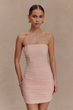 Jianna Strapless Mesh Mini Dress Powder Pink