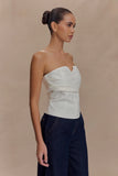 Zillah Strapless Cotton Top White