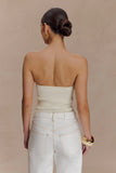 Elodie Strapless Cupped Knit Top Ivory