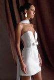 Orellia Strapless Suiting Mini Dress Ivory