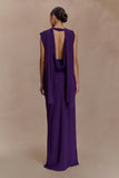 Giulia Chiffon Draped Maxi Dress Purple