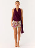Bright Star Mini Skirt Floral Bead