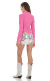Turtleneck Knit Jumper in Pink