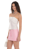 Faux Leather Skort in Pink