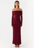 Yours Always Lace Maxi Dress Merlot