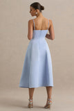 Mally Powder Blue Sweetheart A Line Midi Dress