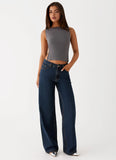 Keanna Low Rise Denim Jeans Washed Denim