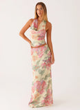 Soulful Low Rise Maxi Skirt Yellow Peony
